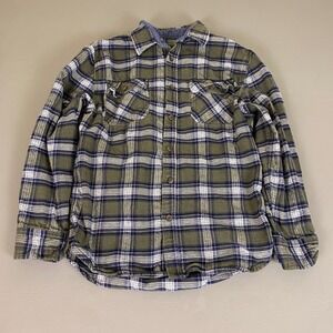 Jachs MFG Flannel Shacket Men's Large Heritage Shirt Jacket Green Blue Plaid